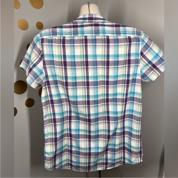 EUC Kenneth Cole Blue & Purple Button Down Shirt - Picture 7 of 7